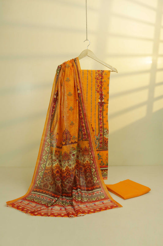 3Piece - Superior Printed Lawn Suit Carnation CR33