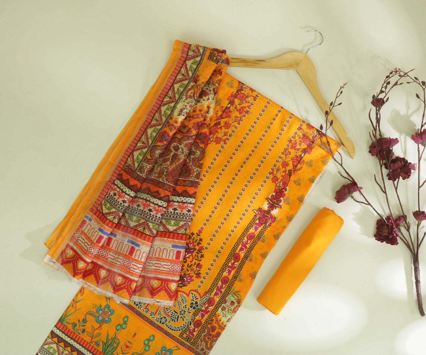 3Piece - Superior Printed Lawn Suit Carnation CR33