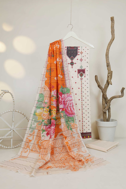 3Piece - Superior Printed Lawn Suit Carnation CR26