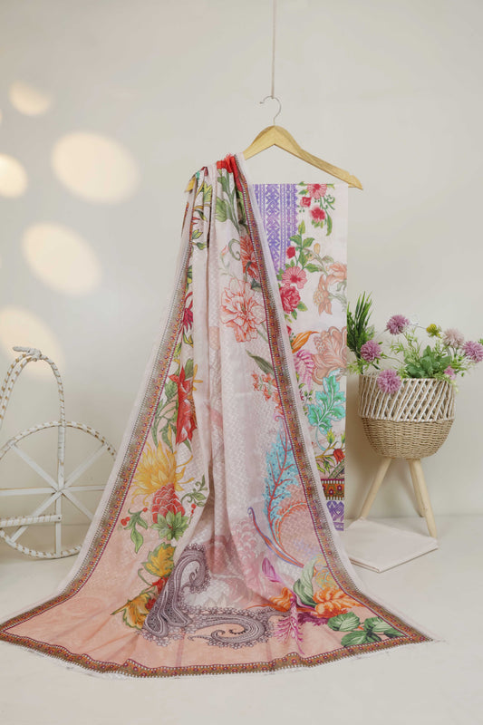 3Piece - Superior Printed Lawn Suit Carnation CR32