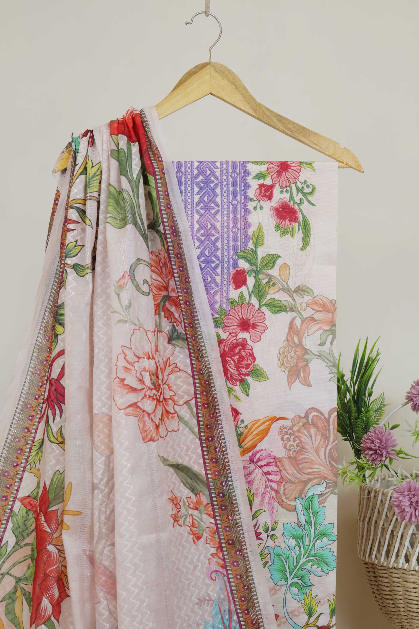 3Piece - Superior Printed Lawn Suit Carnation CR32