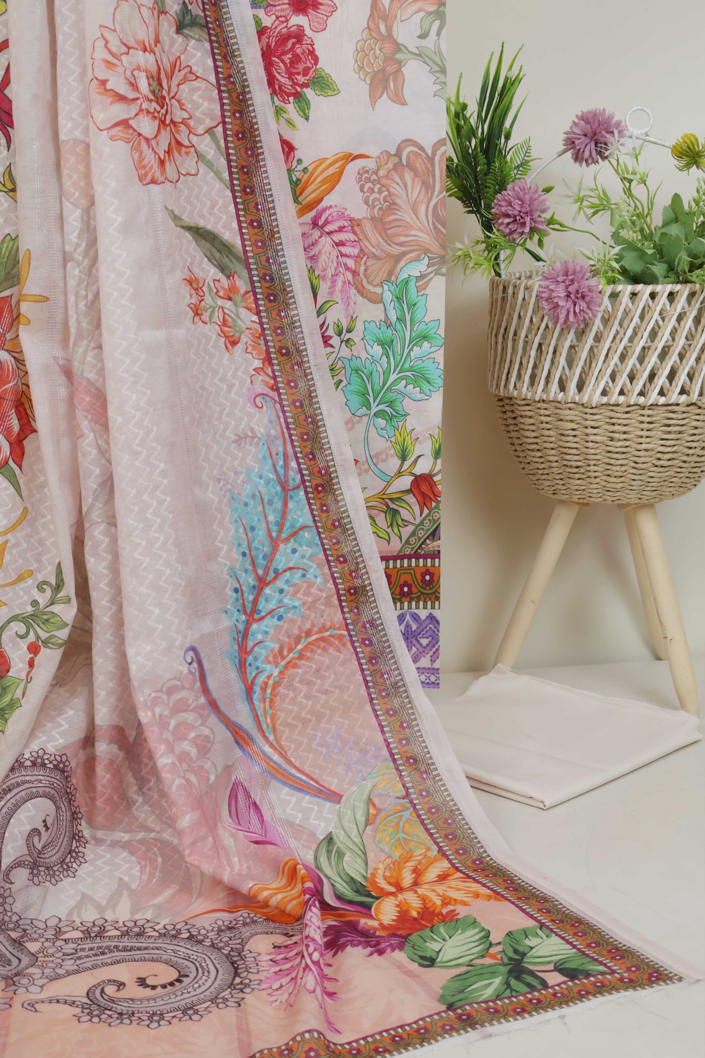 3Piece - Superior Printed Lawn Suit Carnation CR32