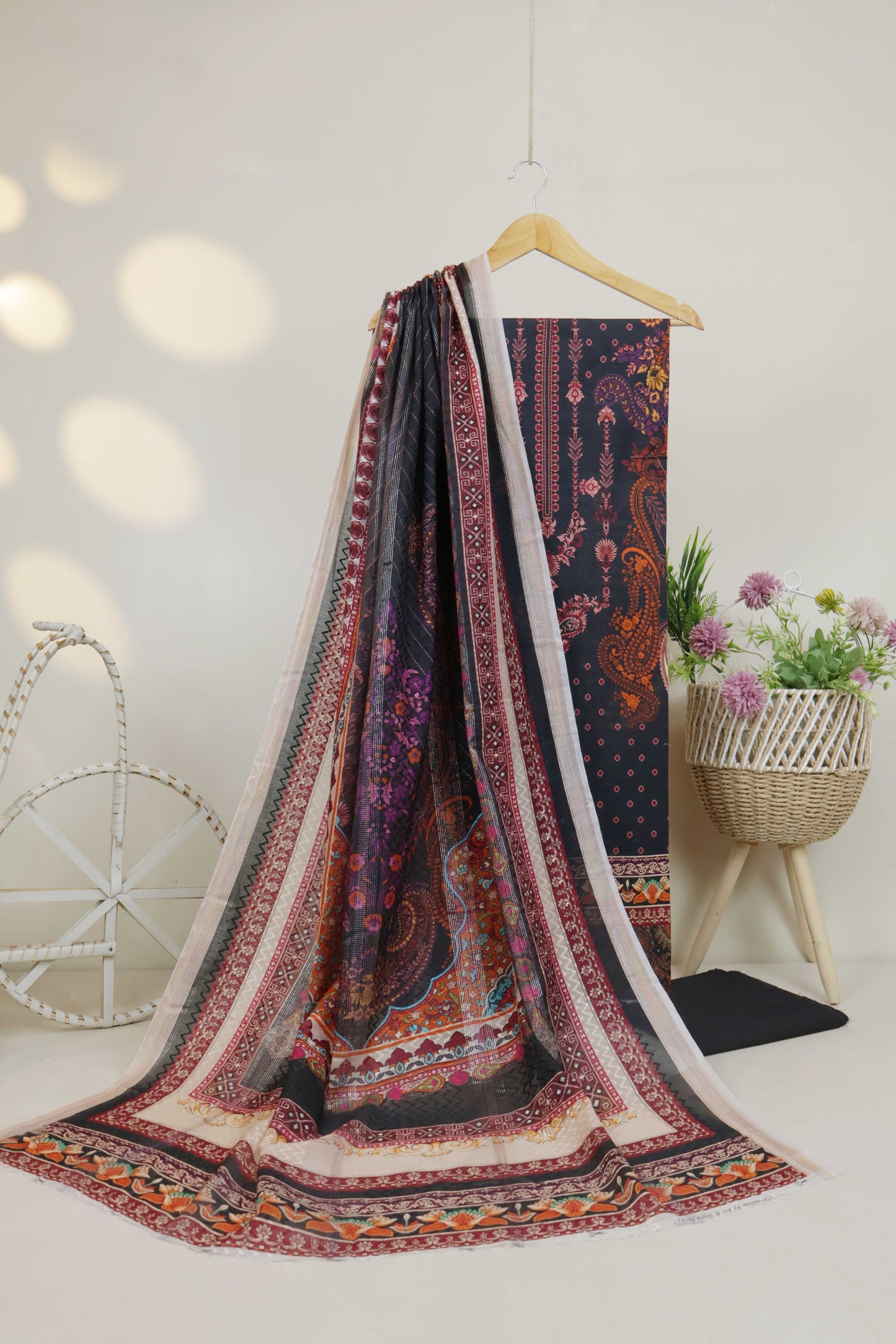 3Piece - Superior Printed Lawn Suit Carnation CR25