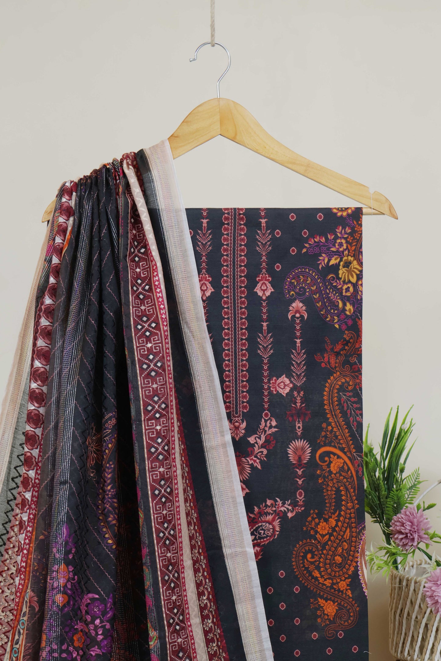 3Piece - Superior Printed Lawn Suit Carnation CR25