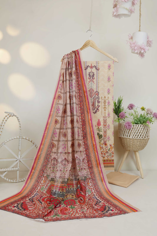 3Piece - Superior Printed Lawn Suit Carnation CR23