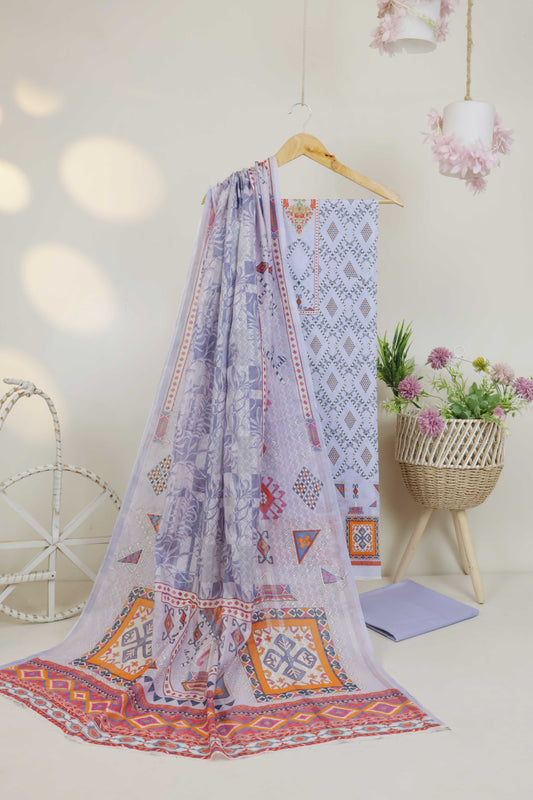 3Piece - Superior Printed Lawn Suit Carnation CR14