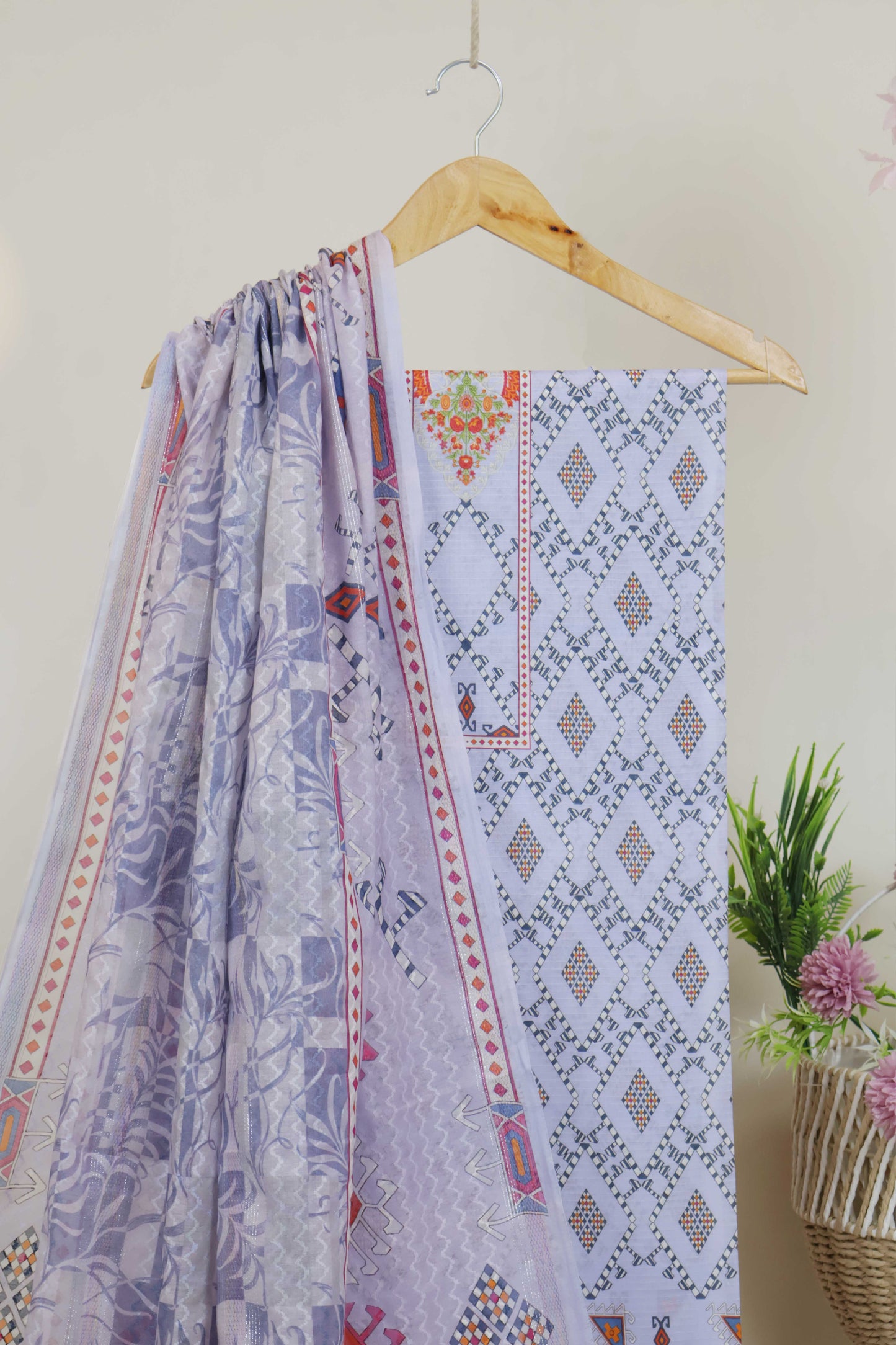 3Piece - Superior Printed Lawn Suit Carnation CR14