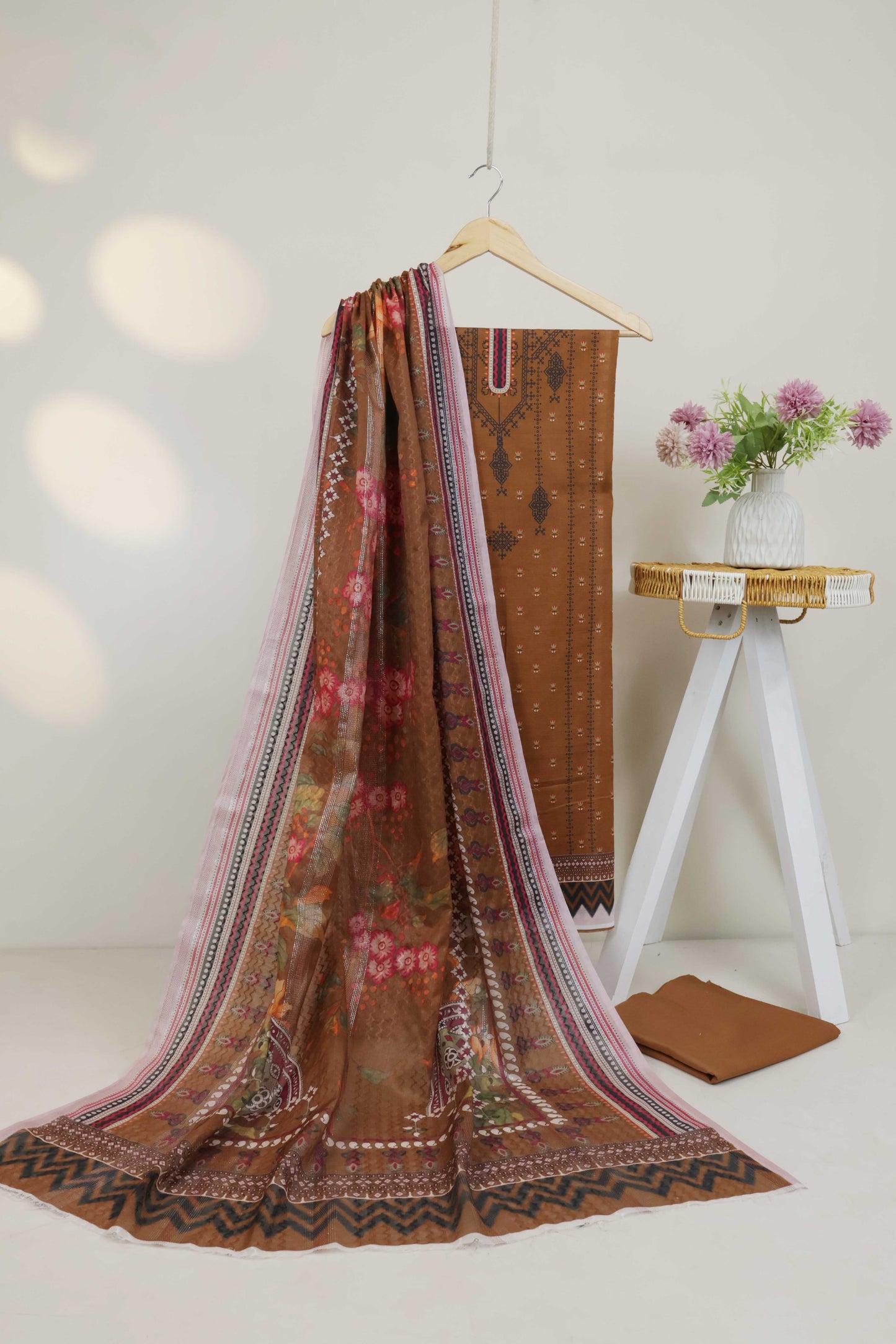 3Piece - Superior Printed Lawn Suit Carnation CR39