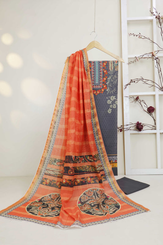 3Piece - Superior Printed Lawn Suit Carnation CR12