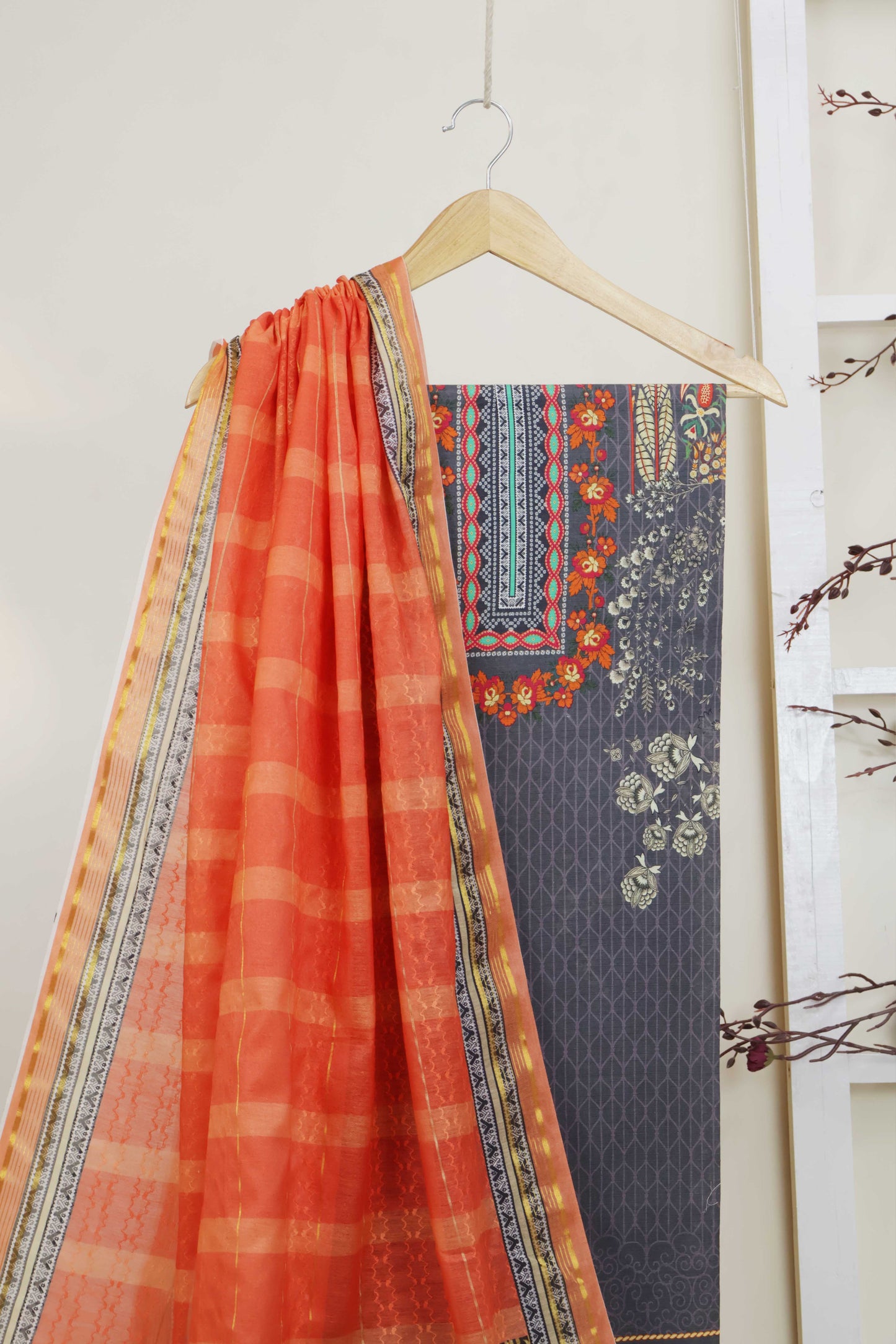 3Piece - Superior Printed Lawn Suit Carnation CR12