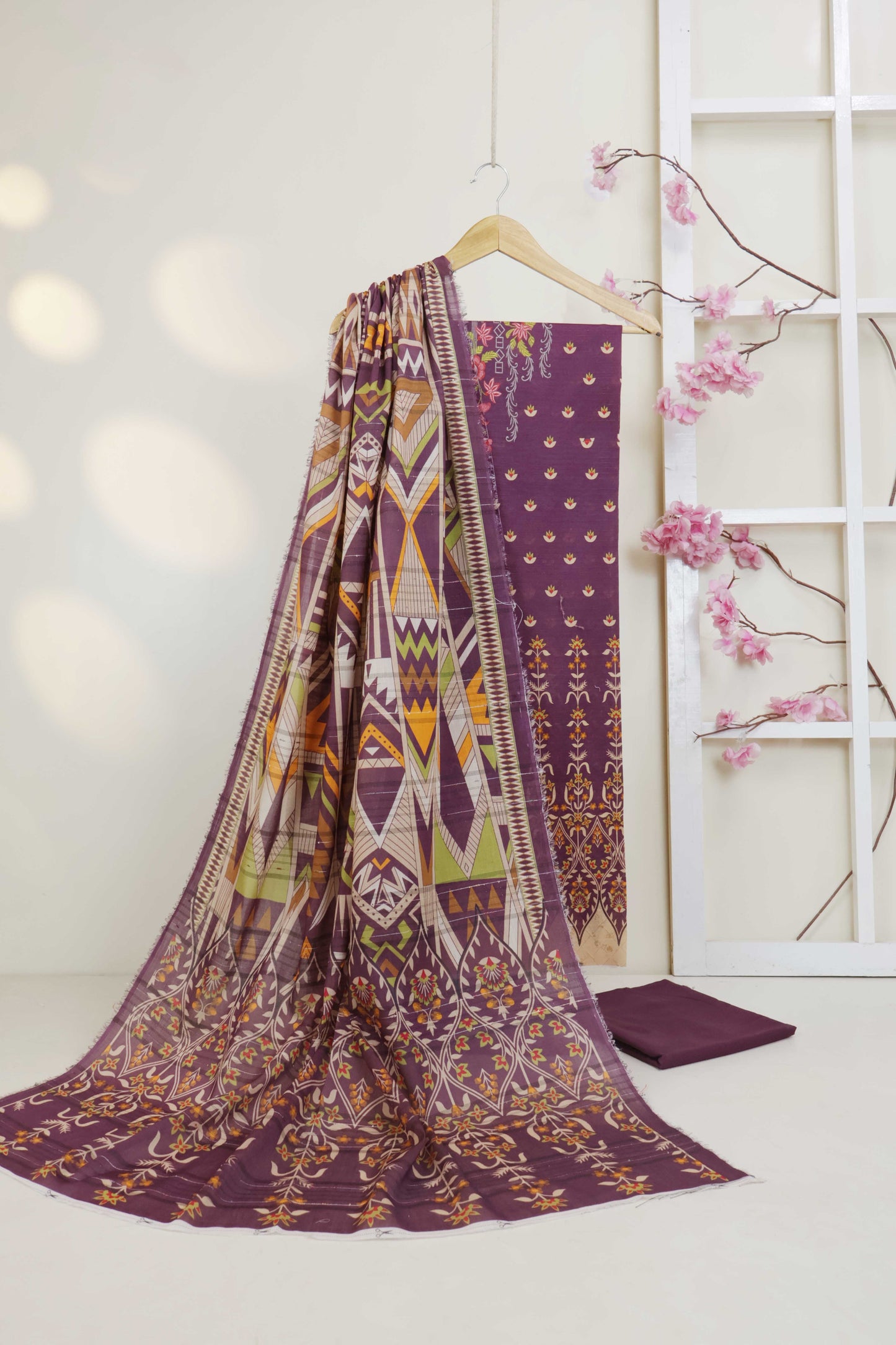 3Piece - Superior Printed Lawn Suit Carnation CR07