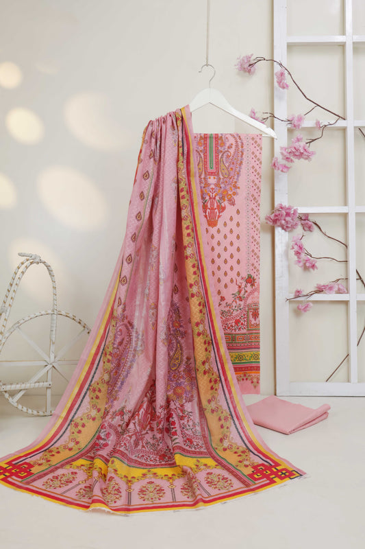 3Piece - Superior Printed Lawn Suit Carnation CR01