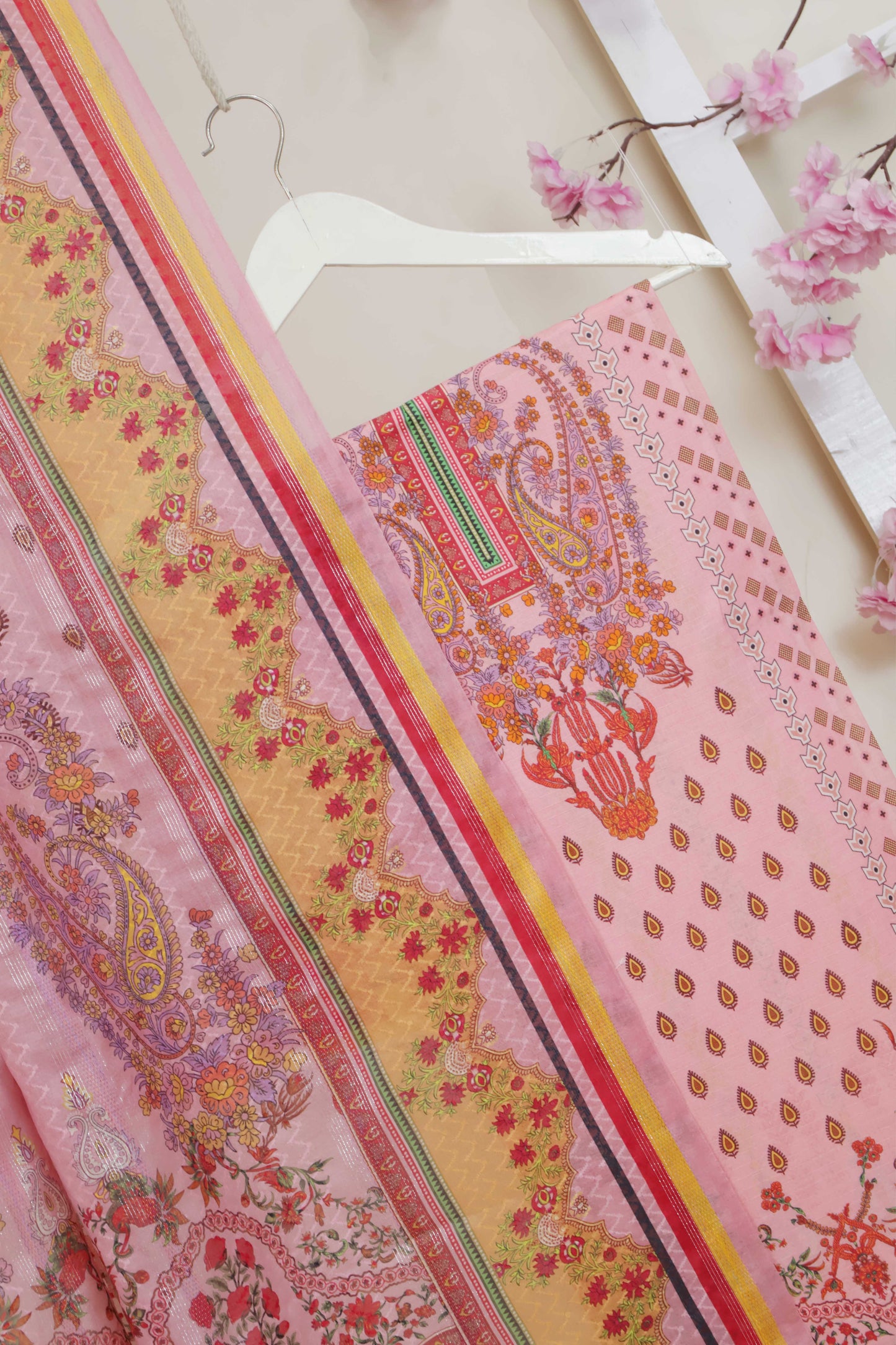 3Piece - Superior Printed Lawn Suit Carnation CR01