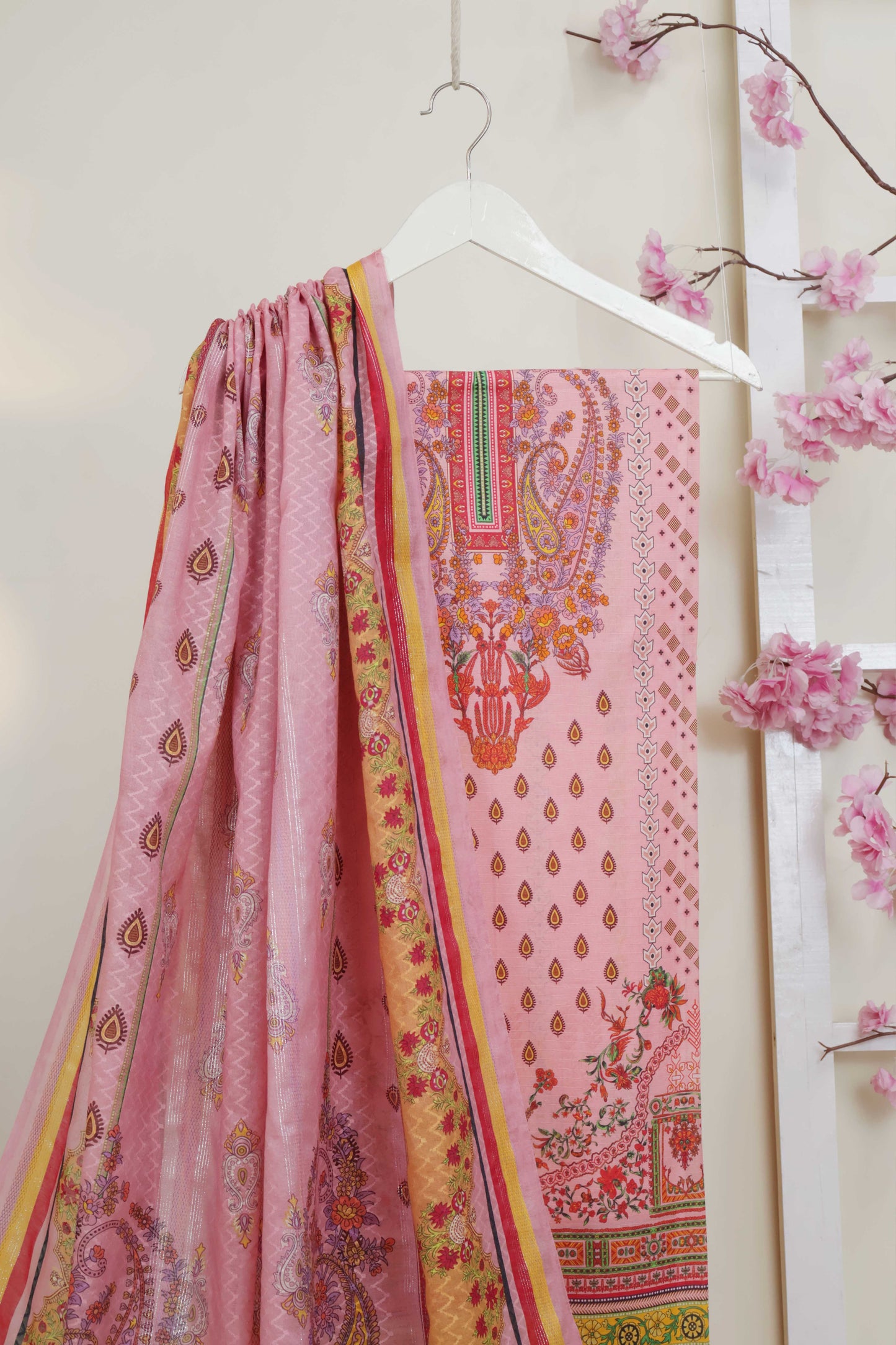 3Piece - Superior Printed Lawn Suit Carnation CR01
