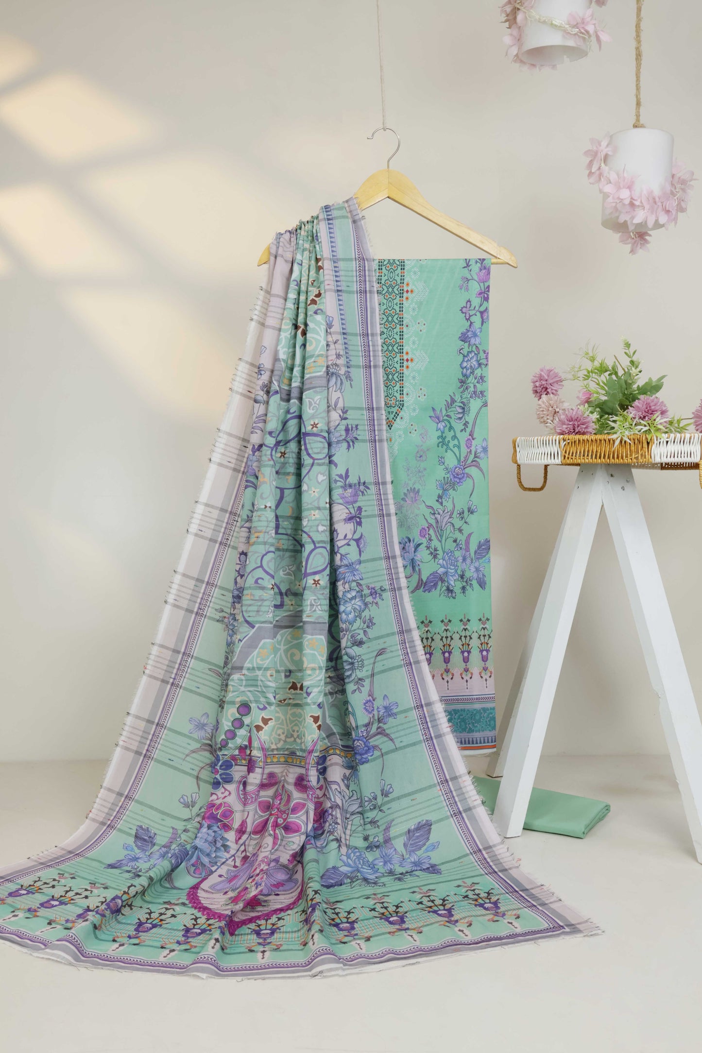 3Piece - Superior Printed Lawn Suit Carnation CR40