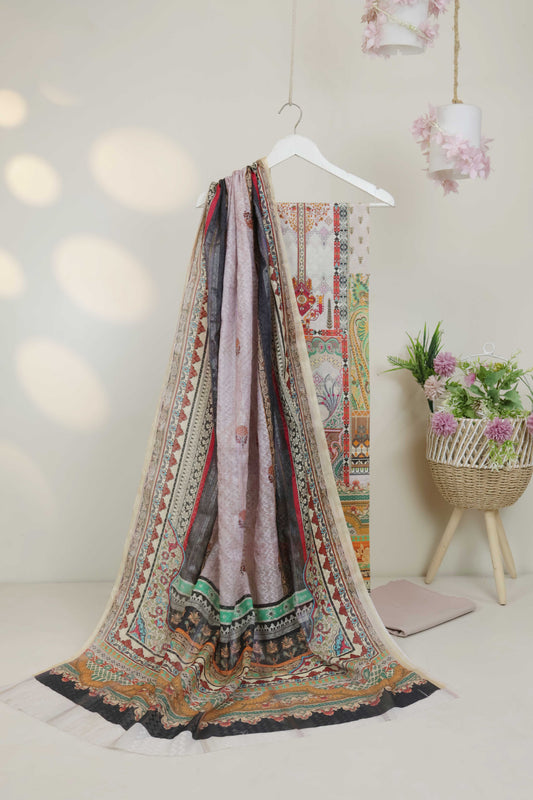 3Piece - Superior Printed Lawn Suit Carnation CR06