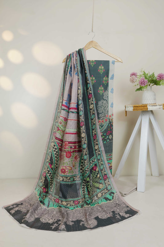 3Piece - Superior Printed Lawn Suit Carnation CR21