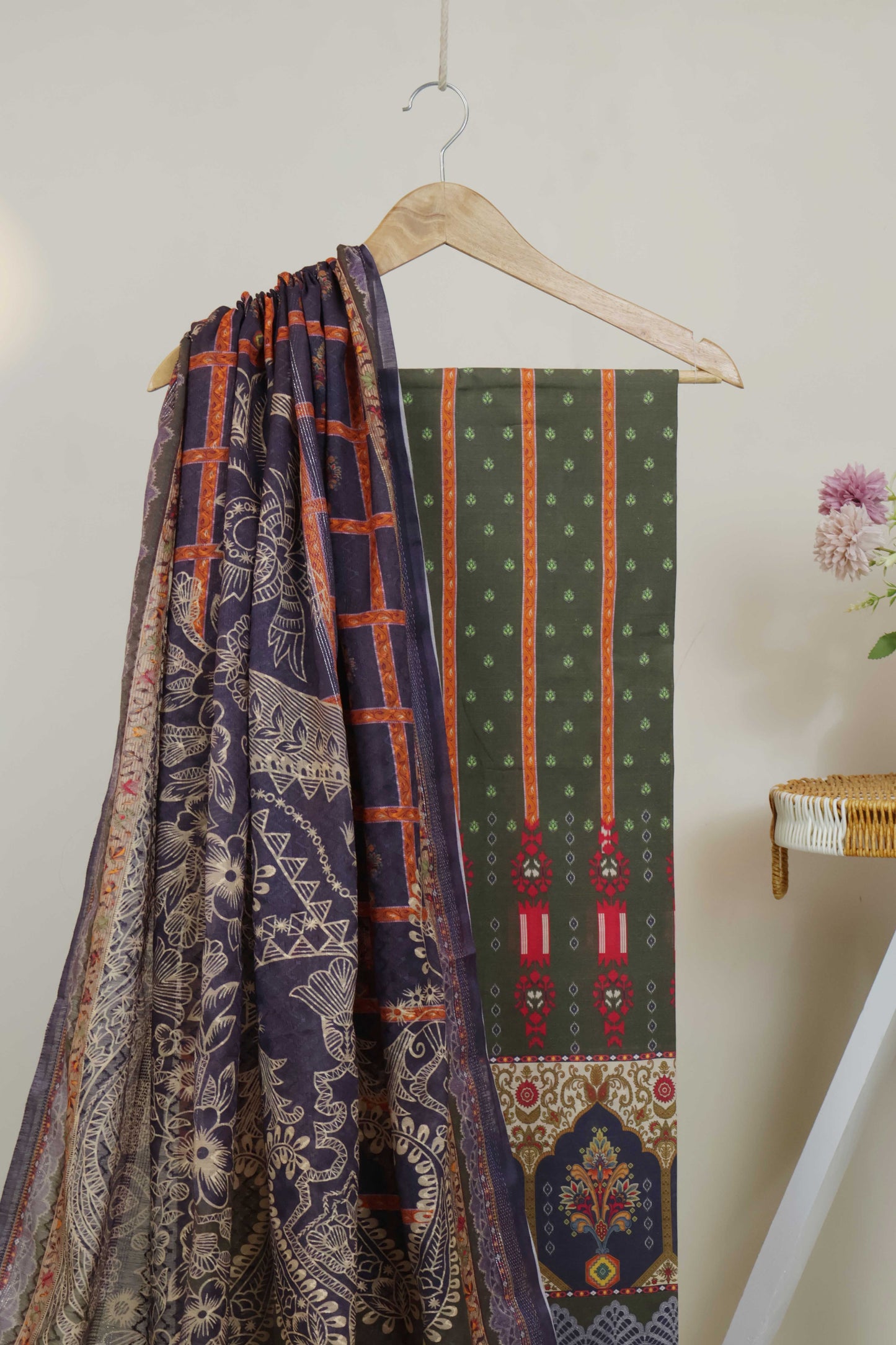 3Piece - Superior Printed Lawn Suit Carnation CR20