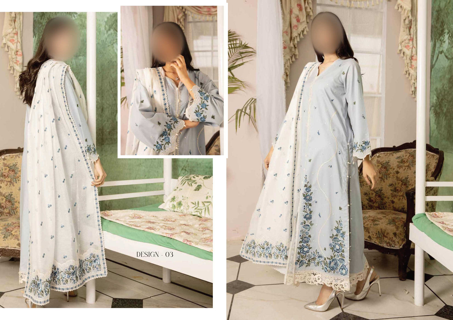 Luxury Lawn Embroidered Suit NV1WR03