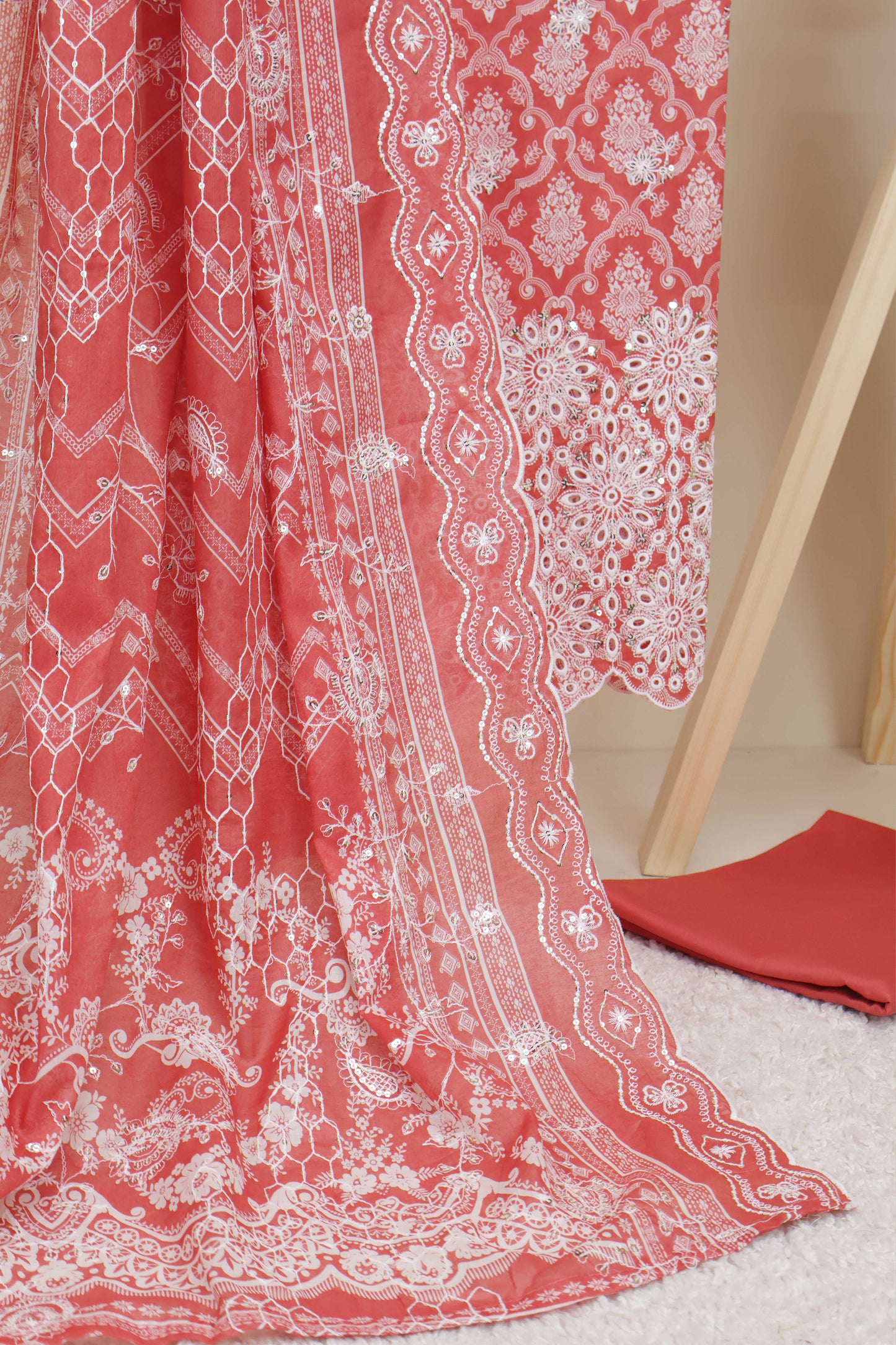 3piece-Luxury Lawn Embroidered Suit ELBS04