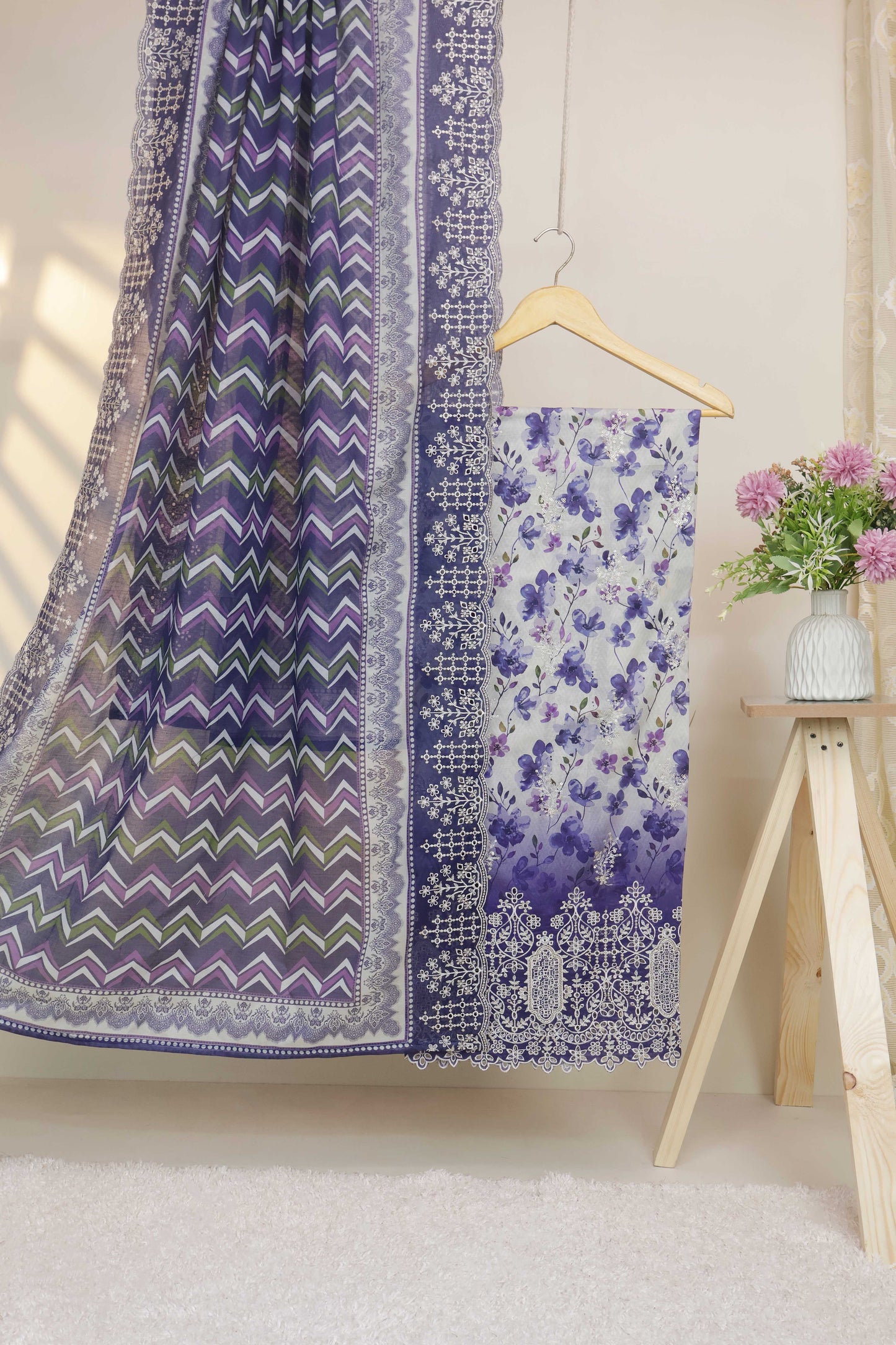 3piece-Luxury Lawn Embroidered Suit ELBS01