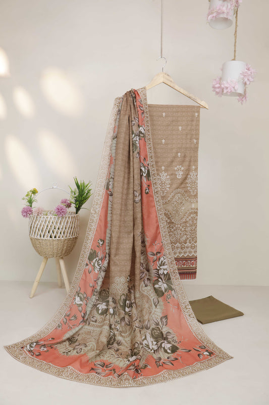 3Piece-Lawn Embroidered Suit V3D05