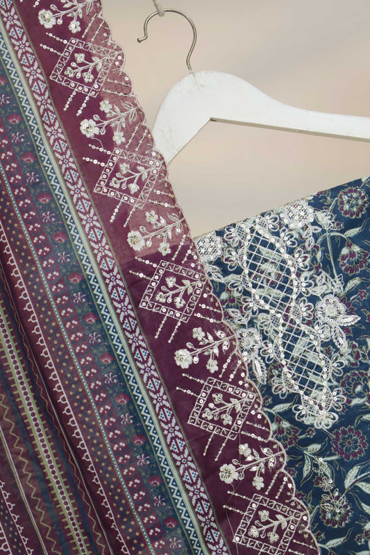 Luxury Lawn Embroidered Suit ELBS23