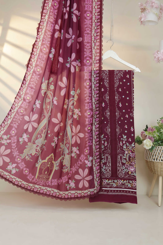 Luxury Lawn Embroidered Suit ELHA45