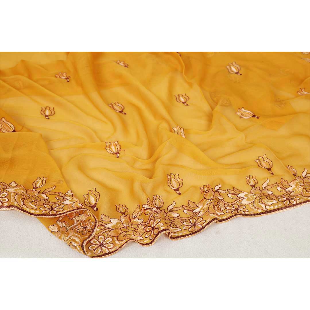 Fancy Embroidered Mustrad Chiffon 2pc Suit  FSC02