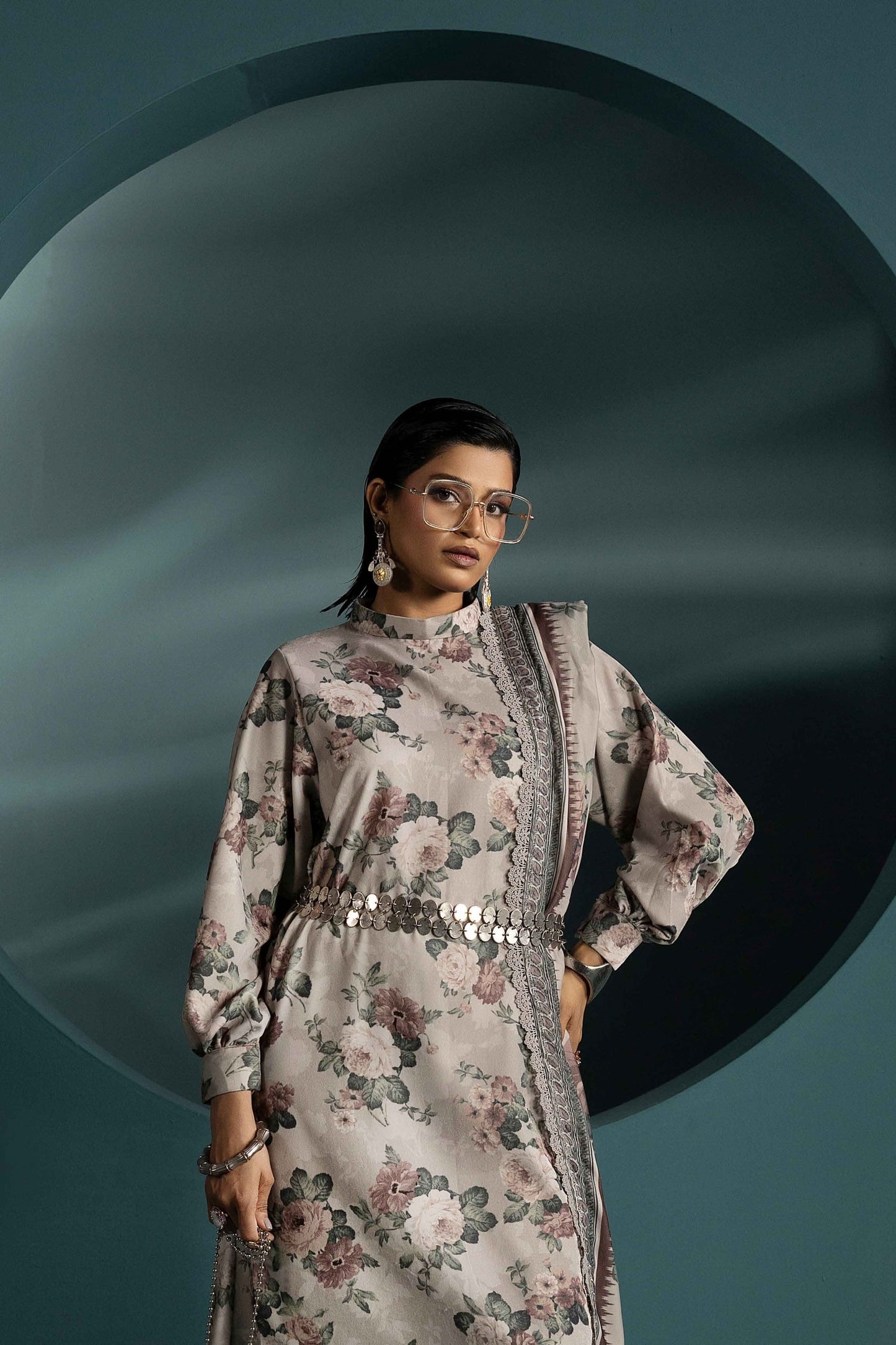 3Piece - Printed Micro Velvet Suit VC140