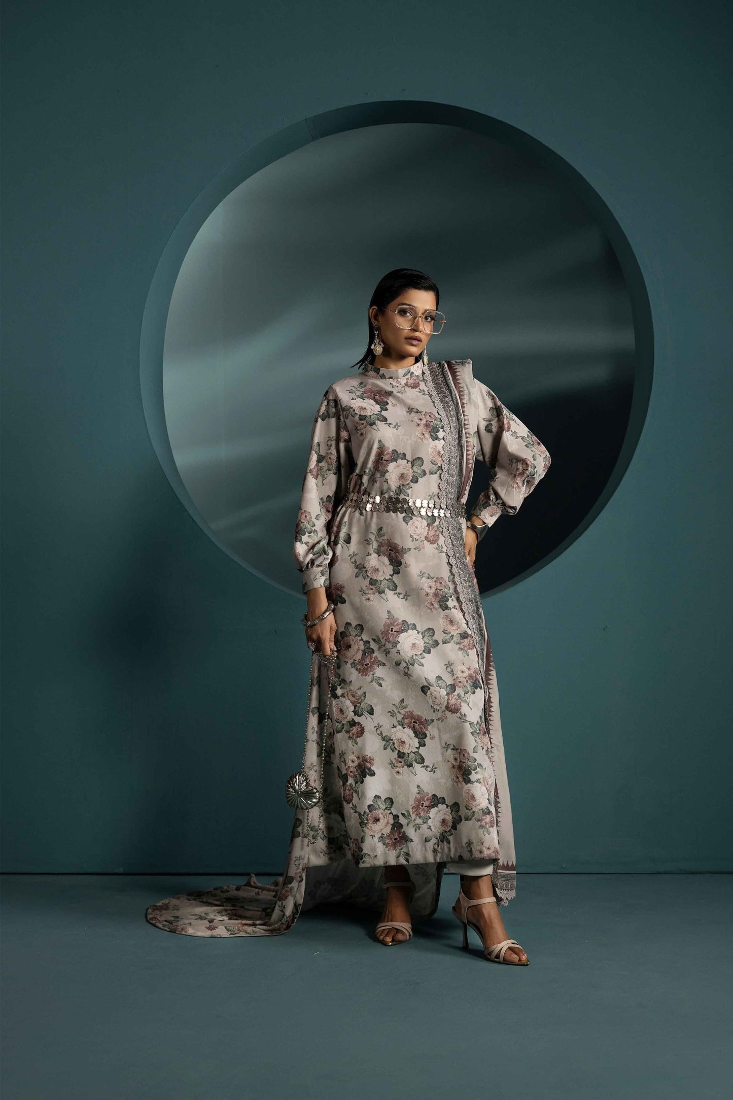 3Piece - Printed Micro Velvet Suit VC140