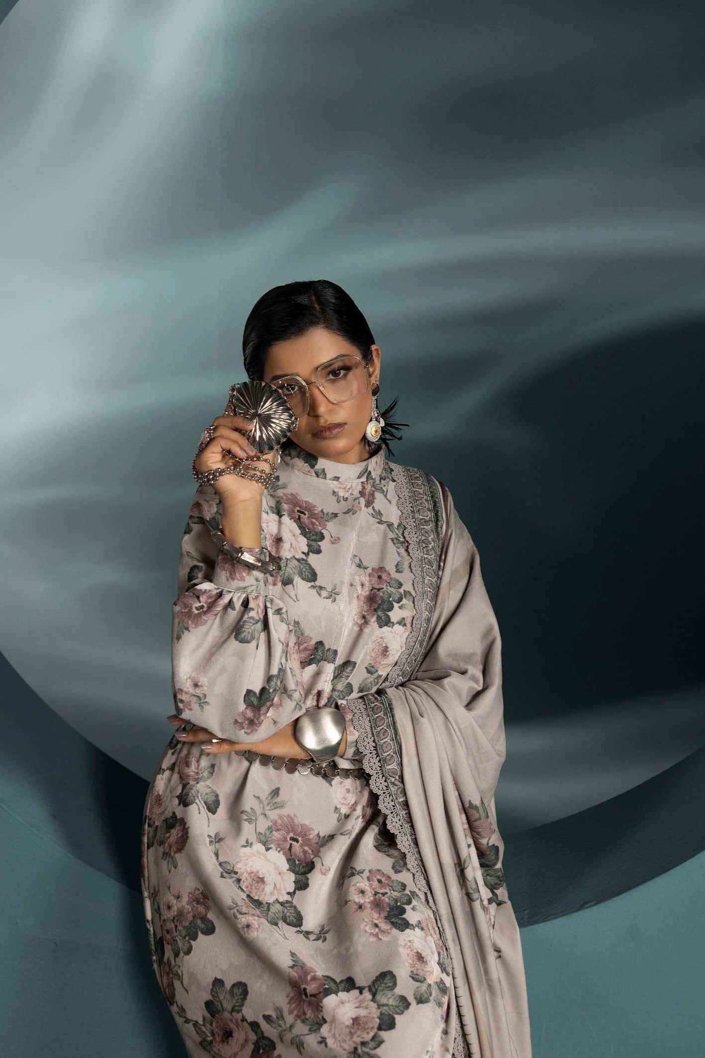 3Piece - Printed Micro Velvet Suit VC140