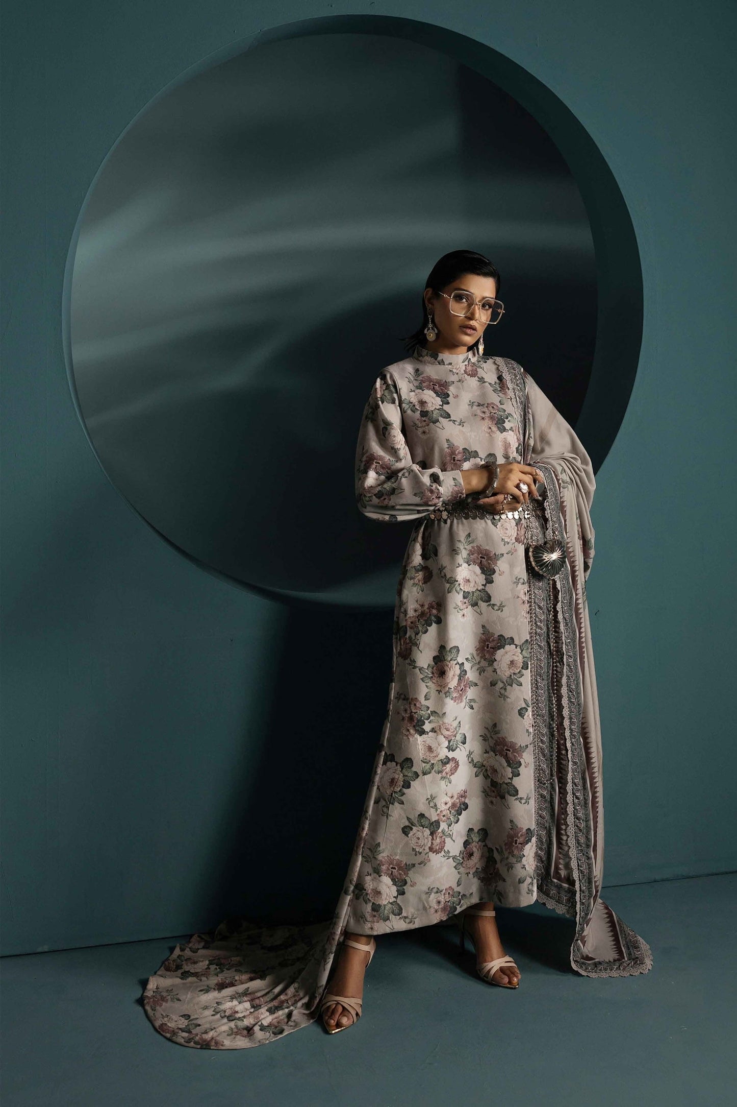 3Piece - Printed Micro Velvet Suit VC140