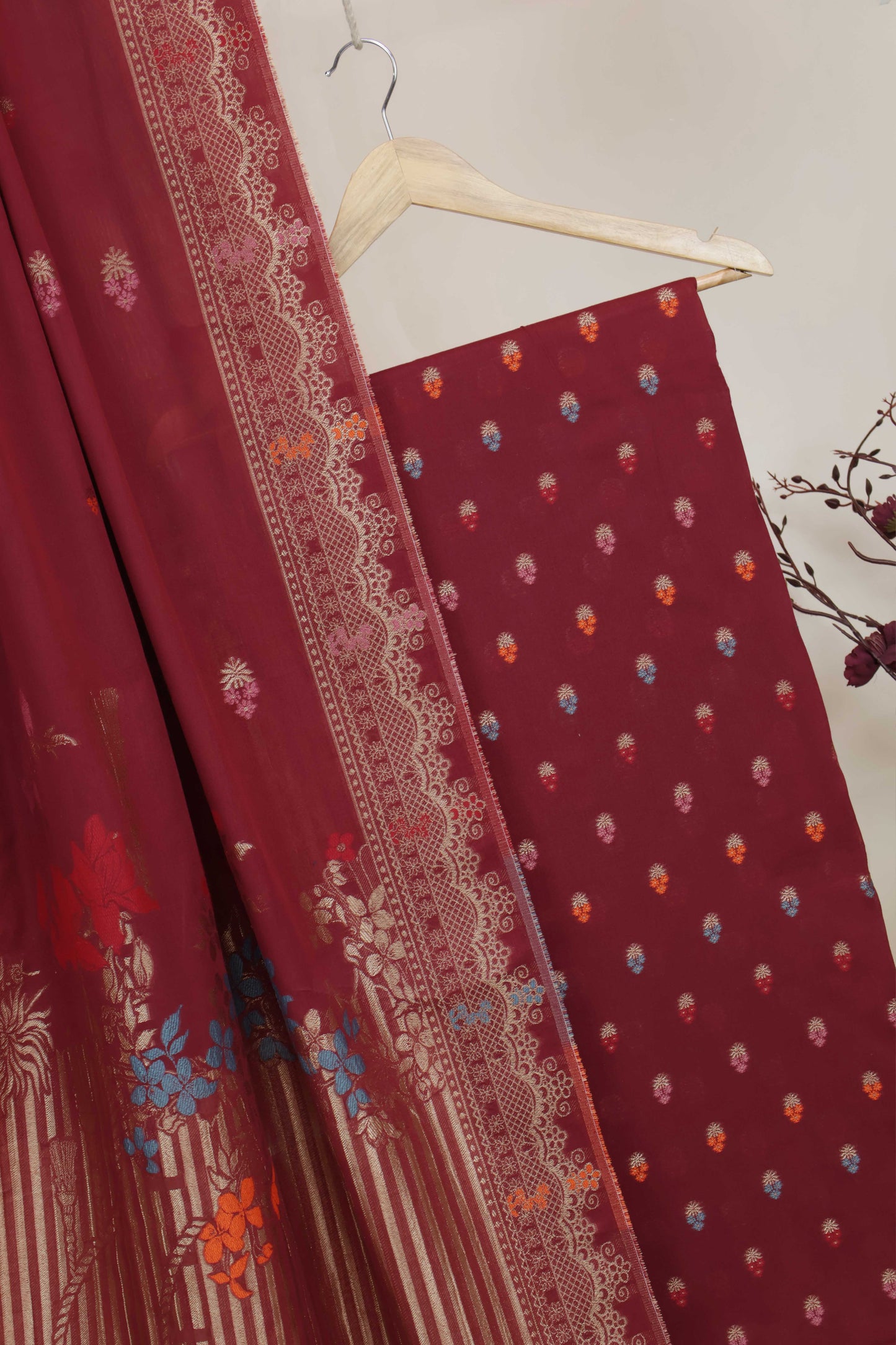 3Piece-Lawn Banarsi Jacquard Suit V5WR16