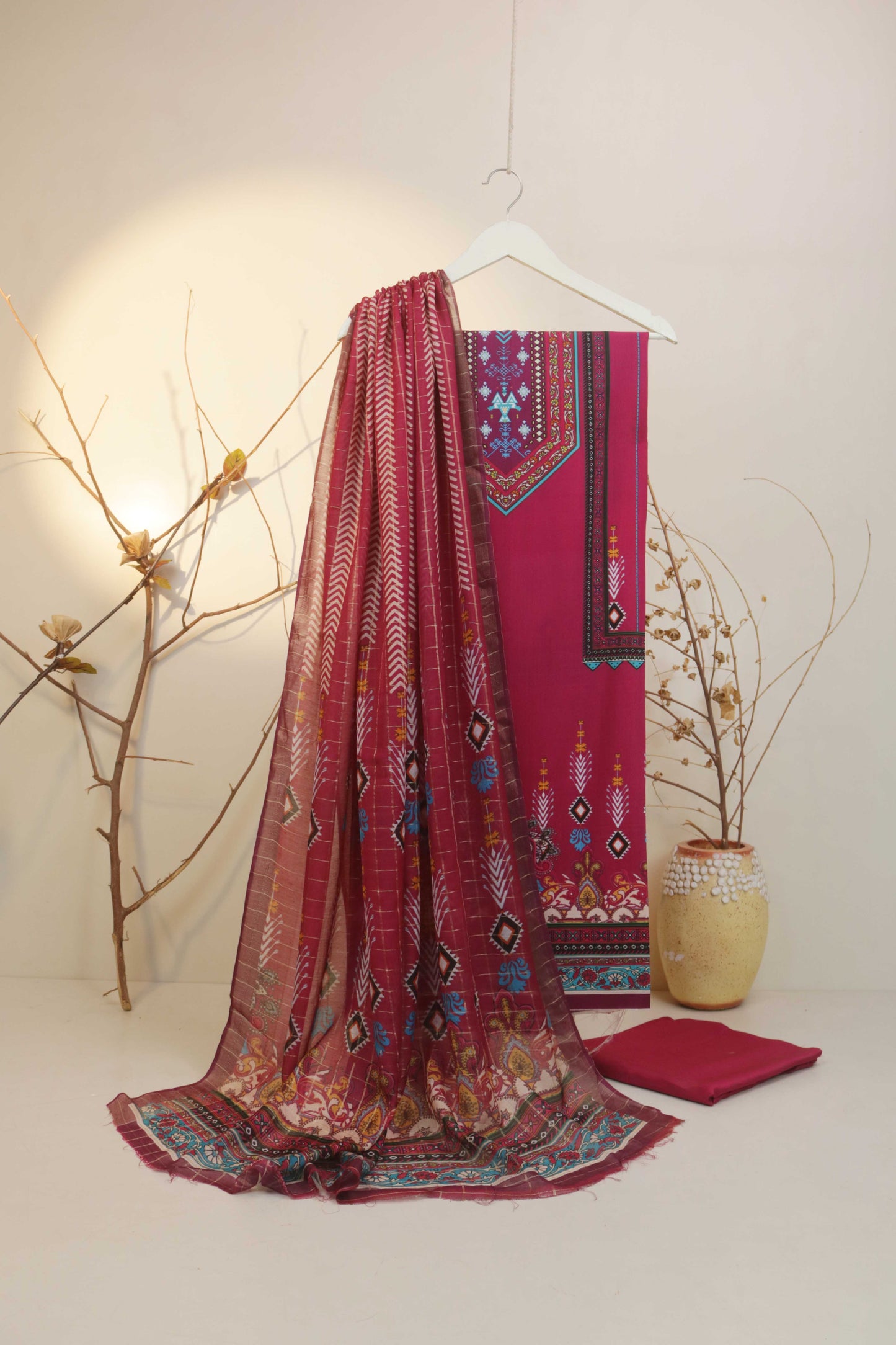 3Piece -Viscous Printed Suit VC17