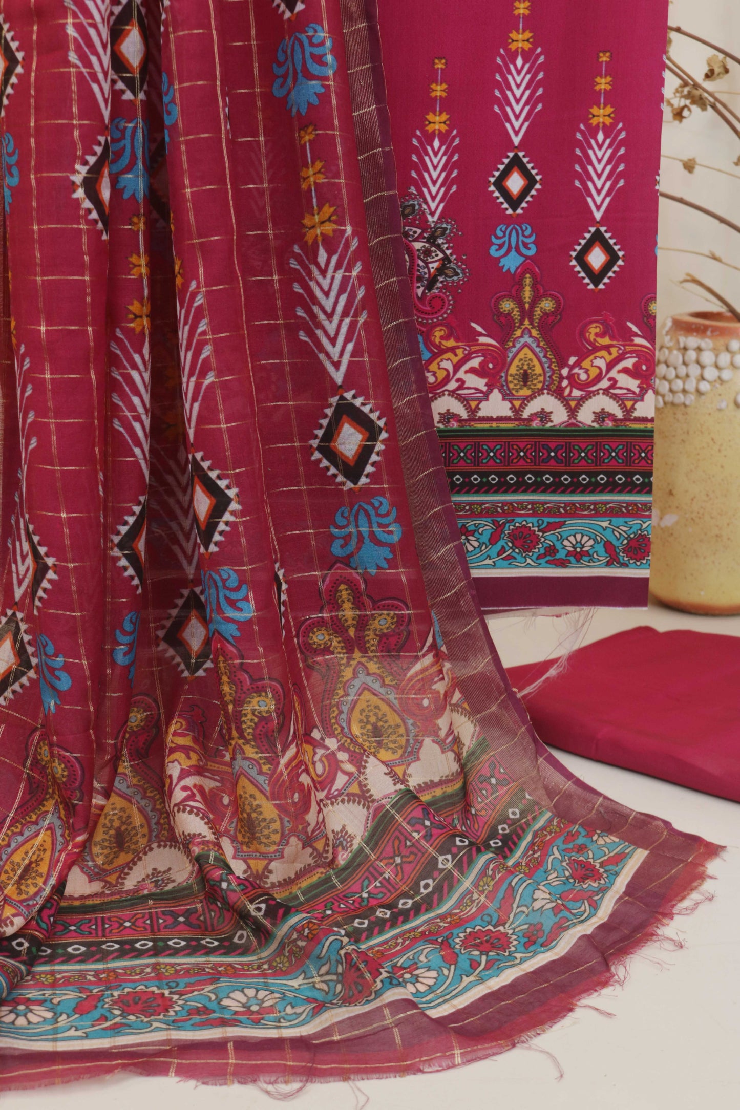 3Piece -Viscous Printed Suit VC17