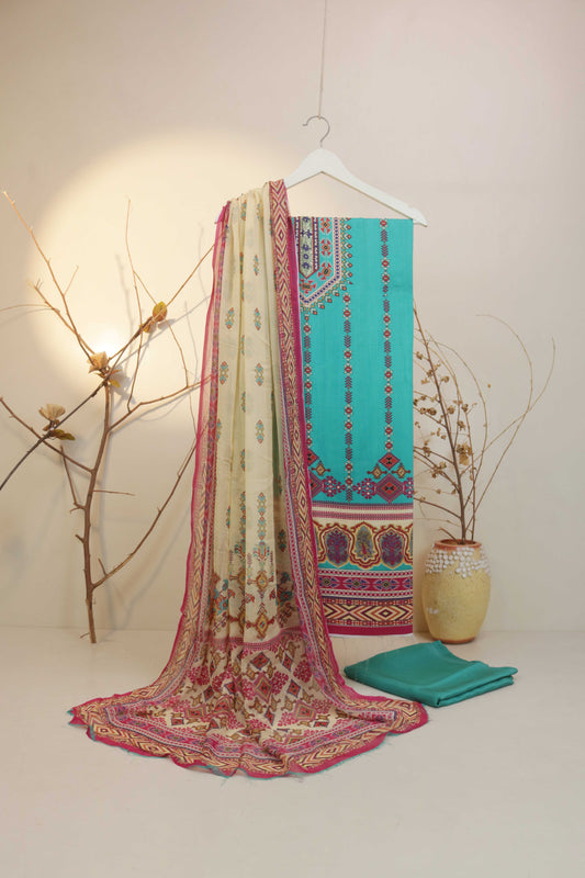 3Piece -Viscous Printed Suit VC16