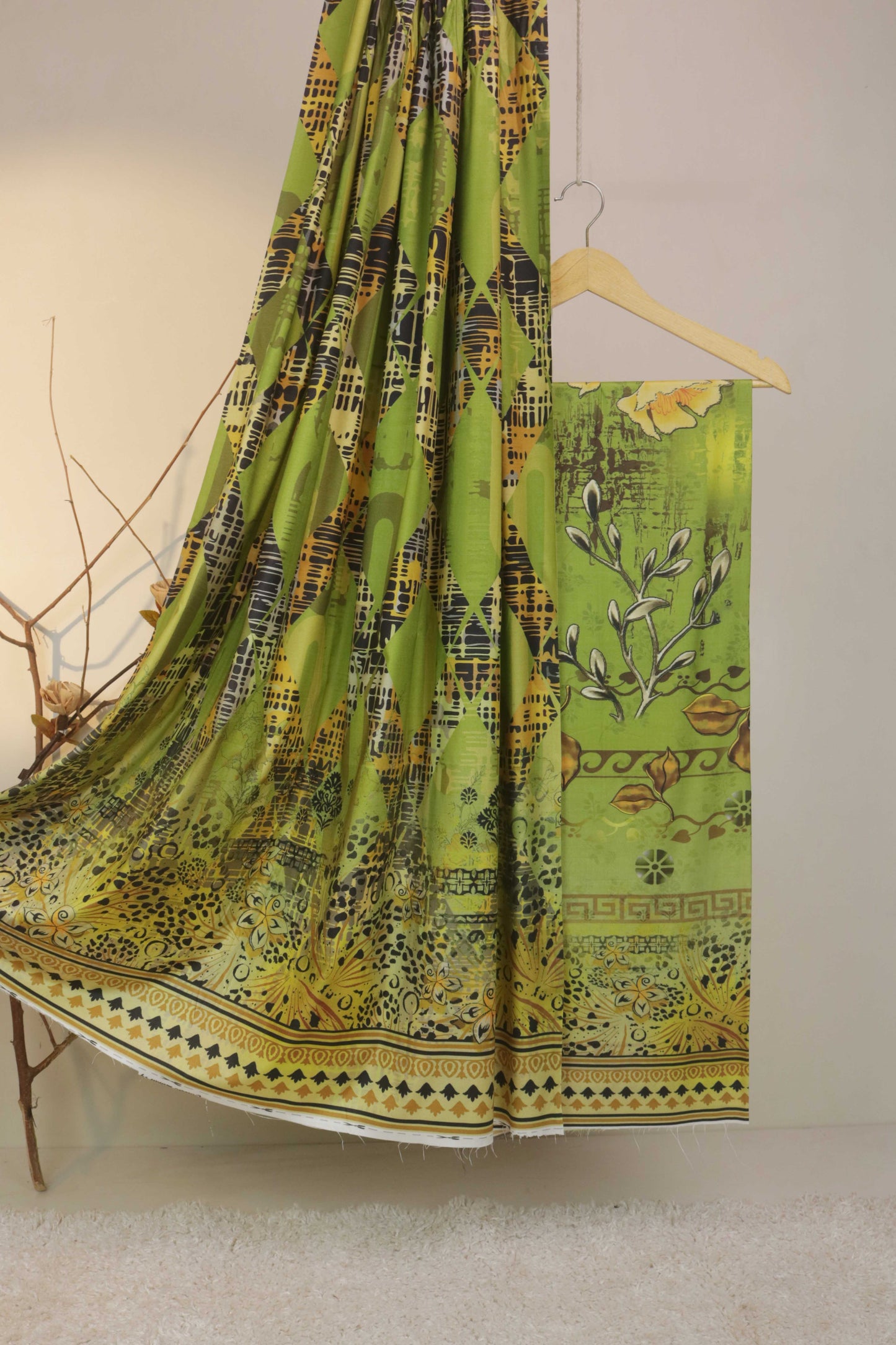 3Piece - Linen Printed Suit Classic ICLST01