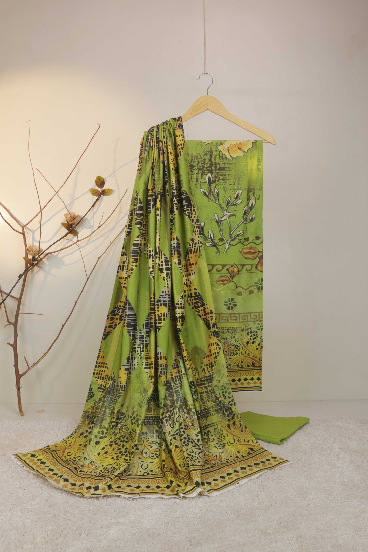 3Piece - Linen Printed Suit Classic ICLST01