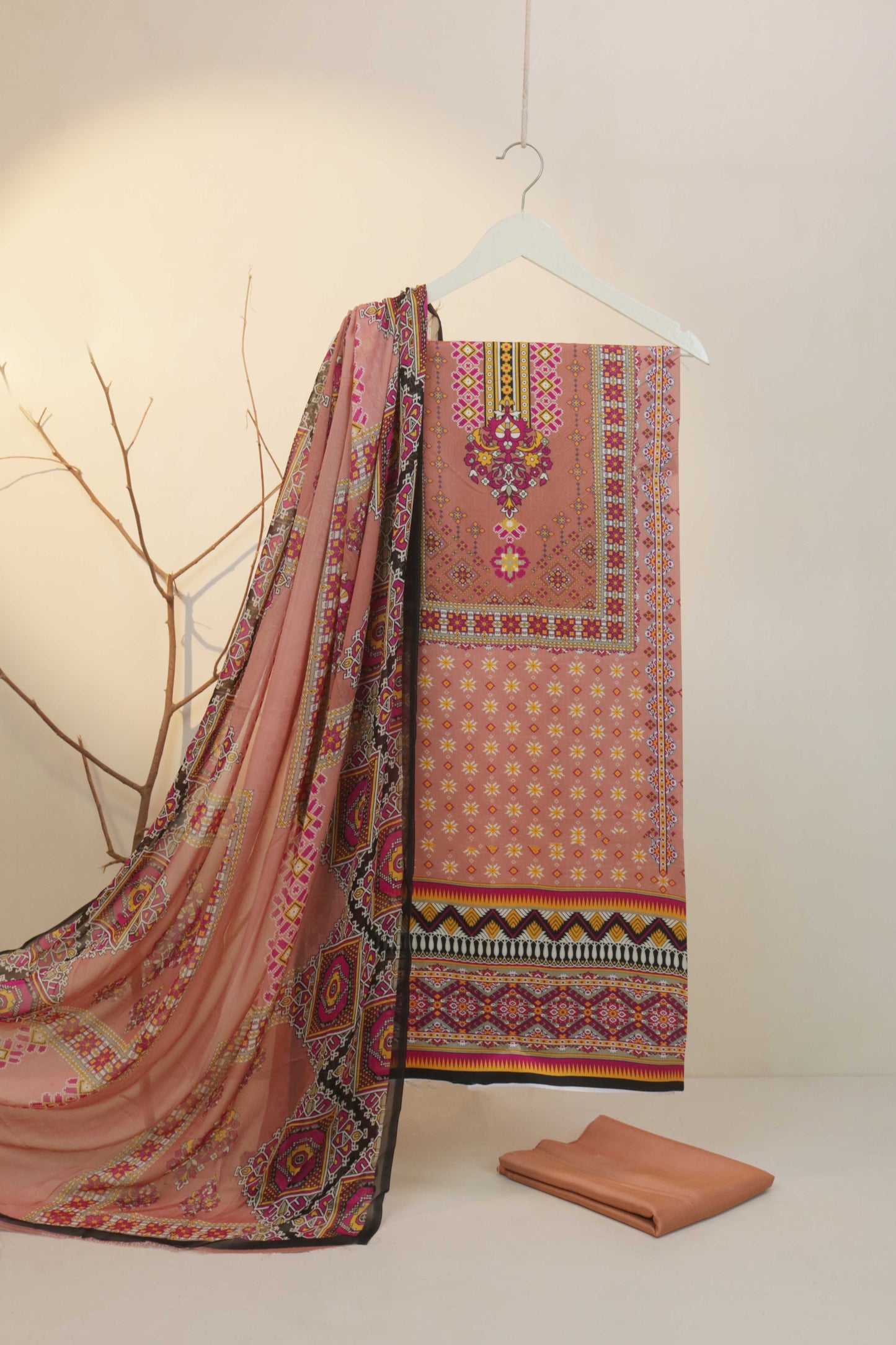 3Piece -Viscous Printed Suit VC08