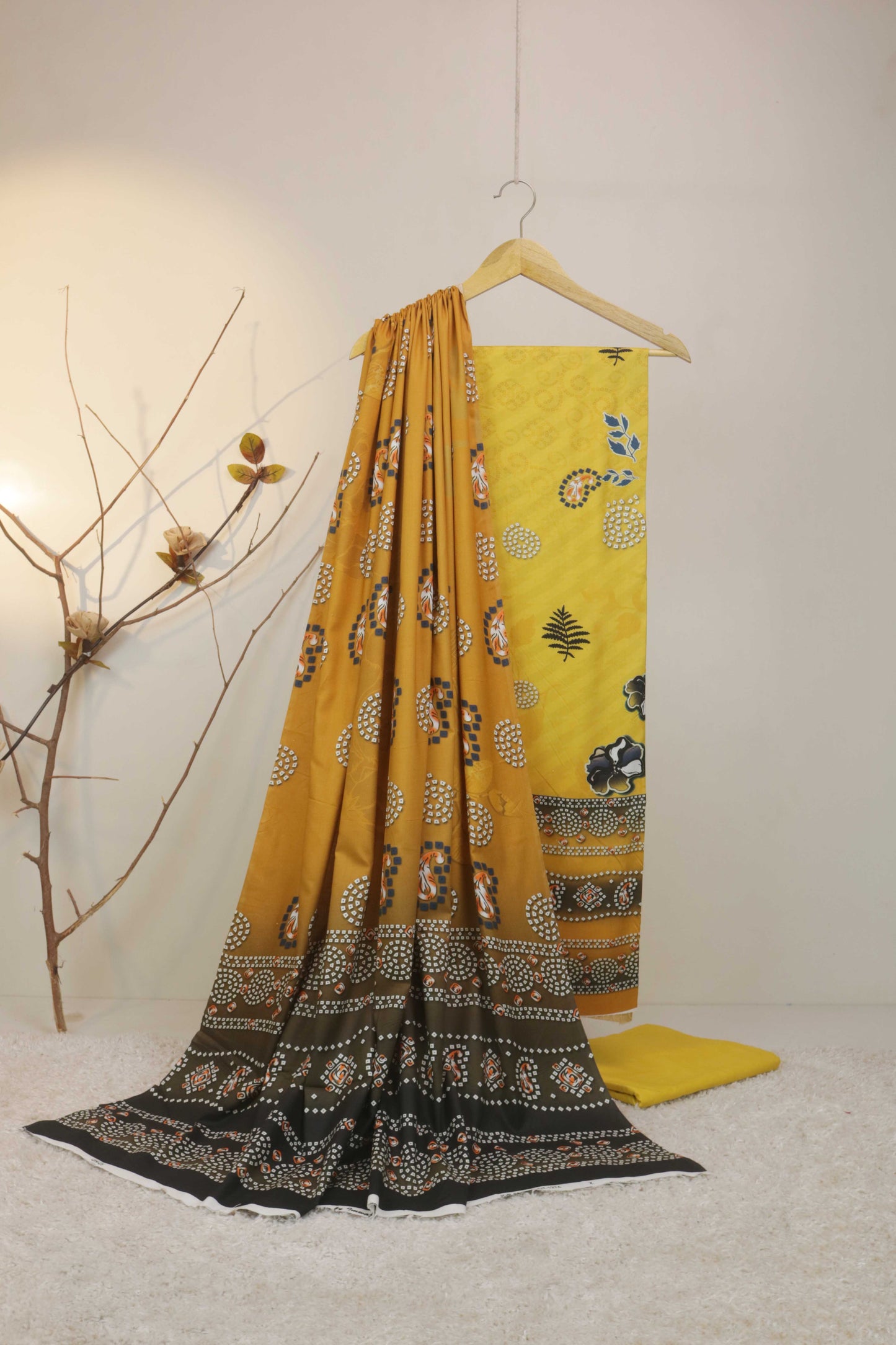 3Piece - Linen Printed Suit Classic ICLST11