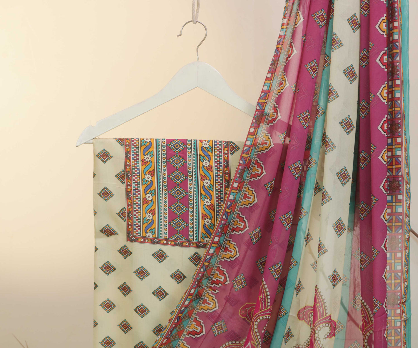 3Piece -Viscous Printed Suit VC09