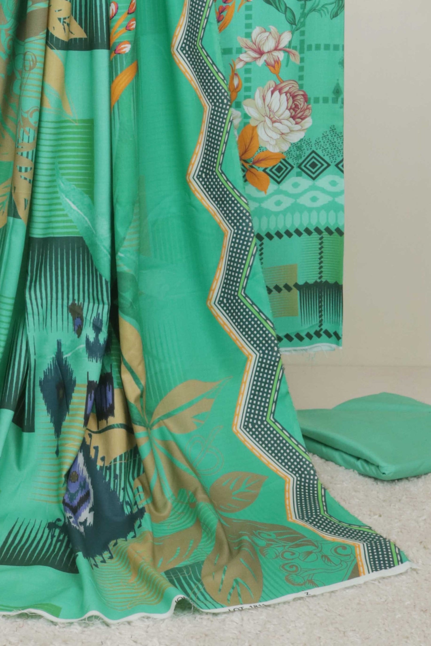 3Piece - Linen Printed Suit Classic CLST01