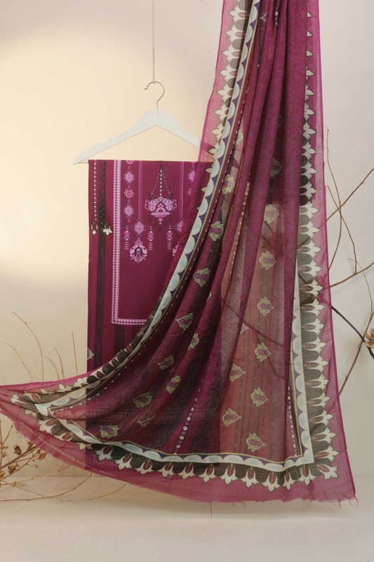 3Piece -Viscous Printed Suit VC18