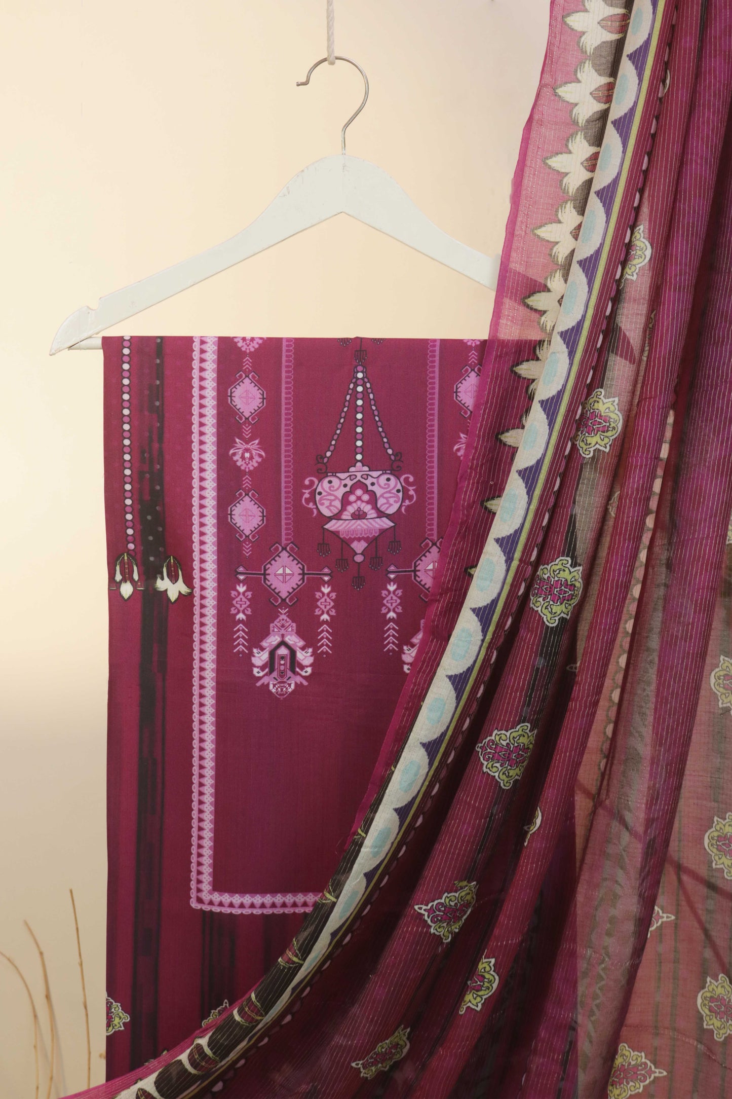 3Piece -Viscous Printed Suit VC18