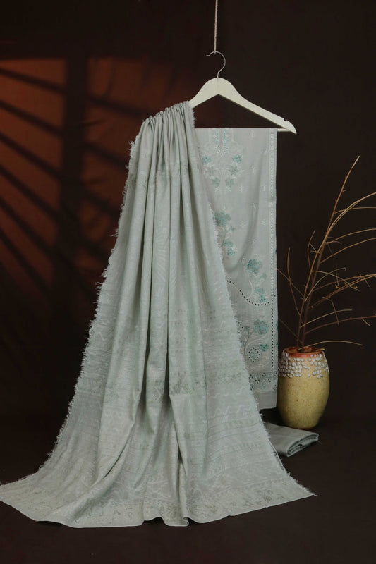 3Piece - Marina Peach Leather Embroidered Suit W3PE20