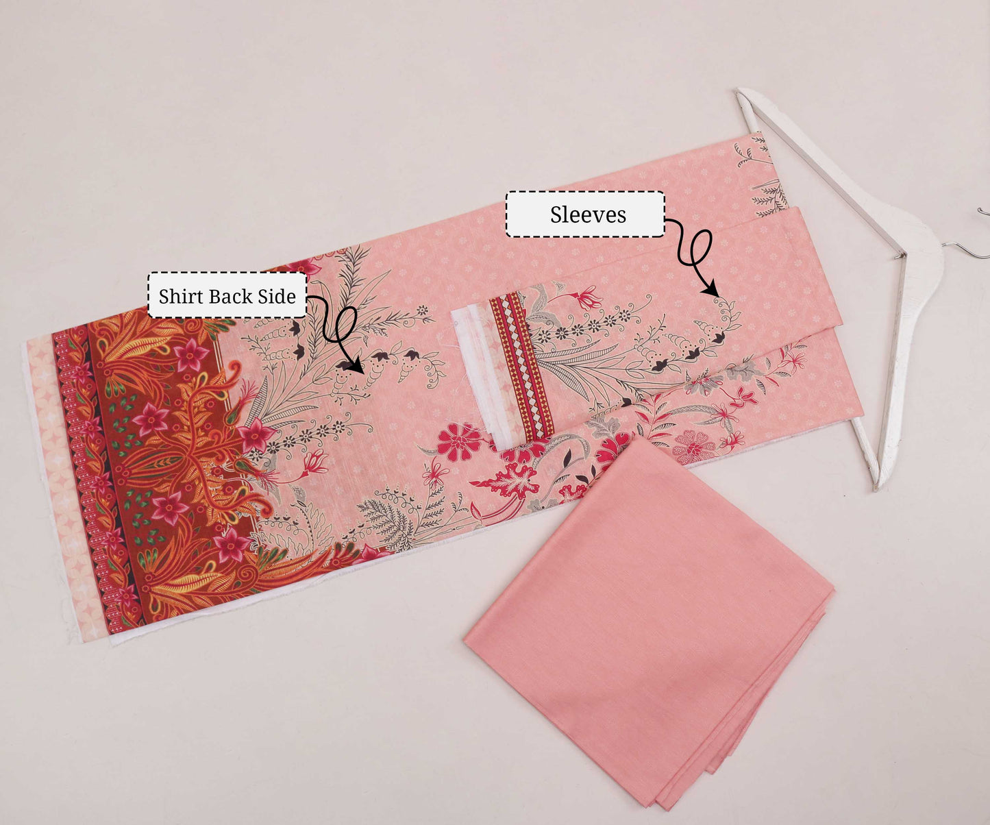 3Piece - Superior Printed Lawn Suit Carnation  D036