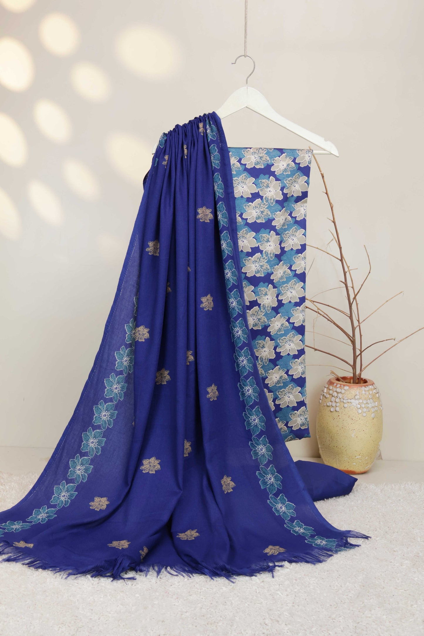 3Piece –  Printed Marina with Pashmina Shawl  VC188