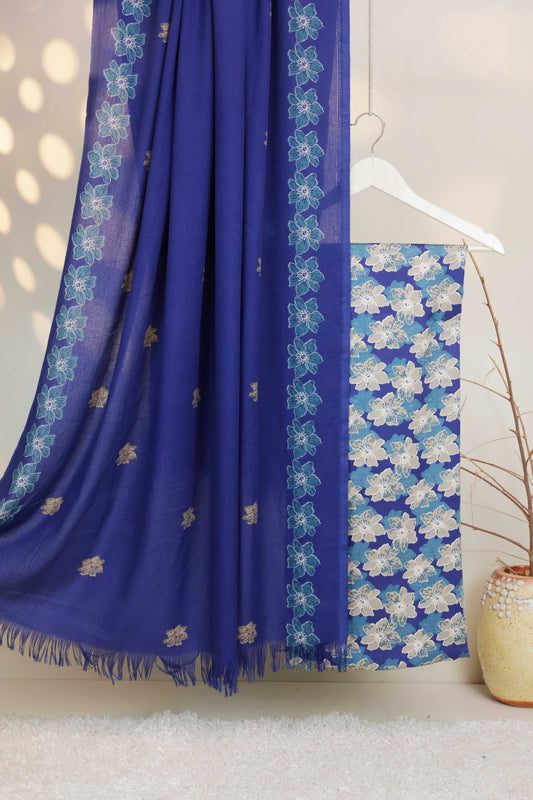 3Piece –  Printed Marina with Pashmina Shawl  VC188