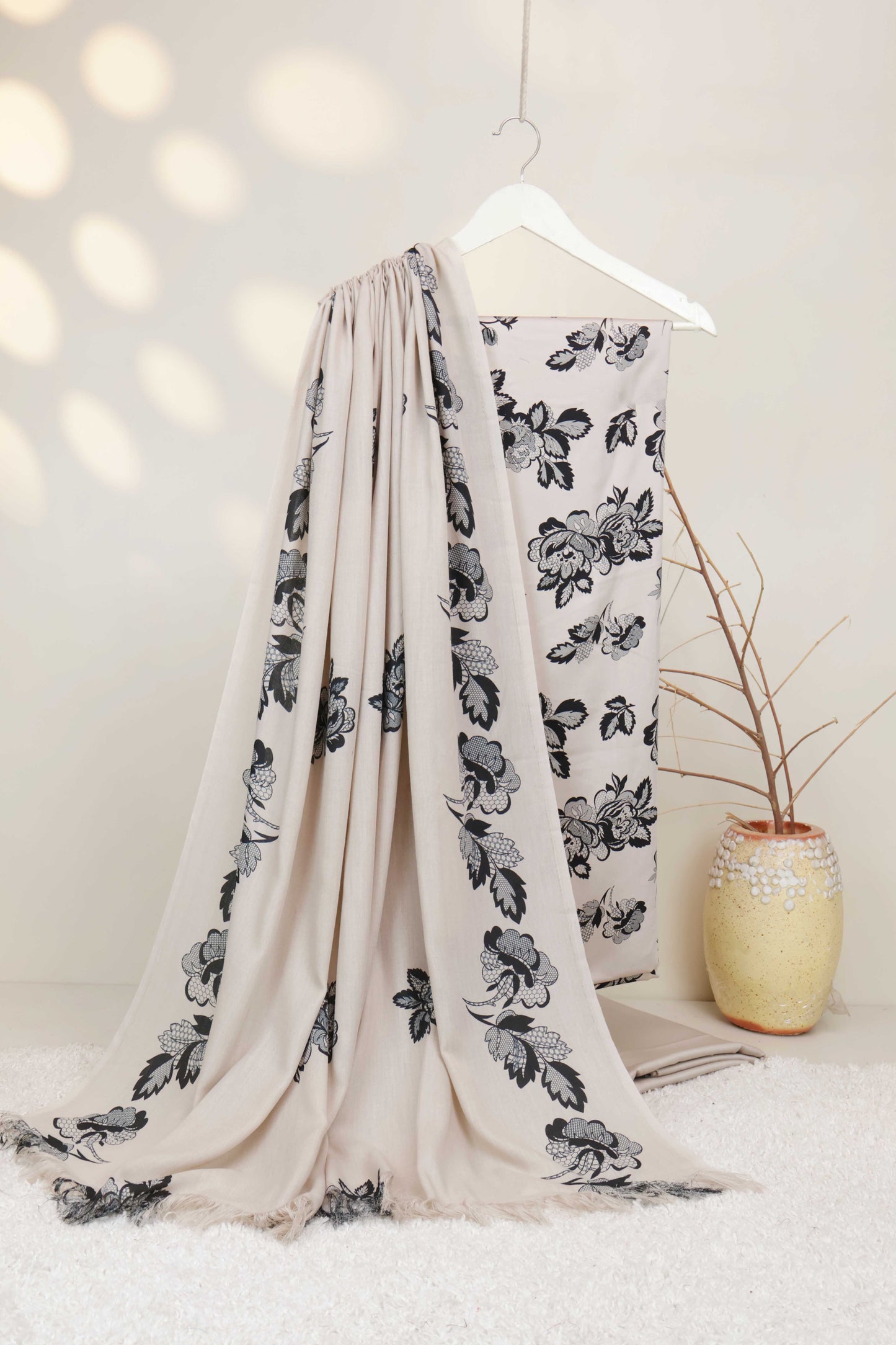 3Piece –  Printed Marina with Pashmina Shawl  VC182